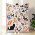 Cute Cat Flower Butterfly Blanket