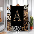 Leopard Alphabet Personalized Flannel Blanket
