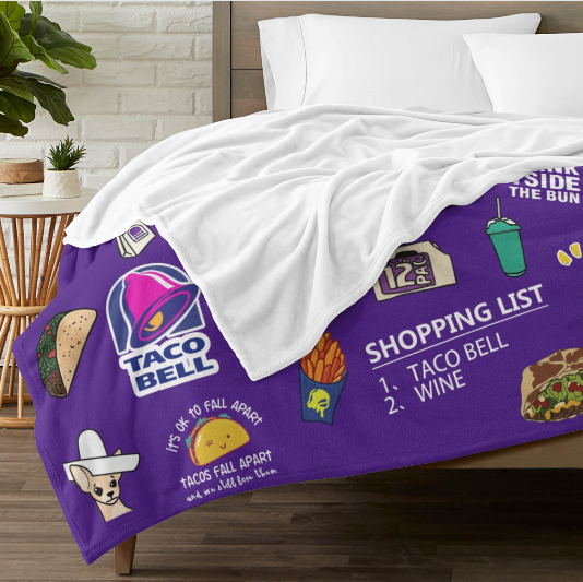 Vibrant Fast-Food Inspired Quirky Food Art Cozy for Friends & Foodies Blanket