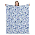 Dachshund Sage French Toile Blanket
