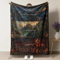 Dark Fantasy Landscape Collage Flannel Blanket