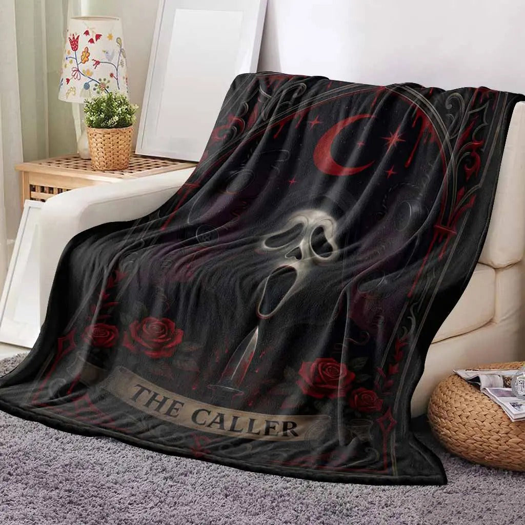 Scream Mask Horror Print Blanket