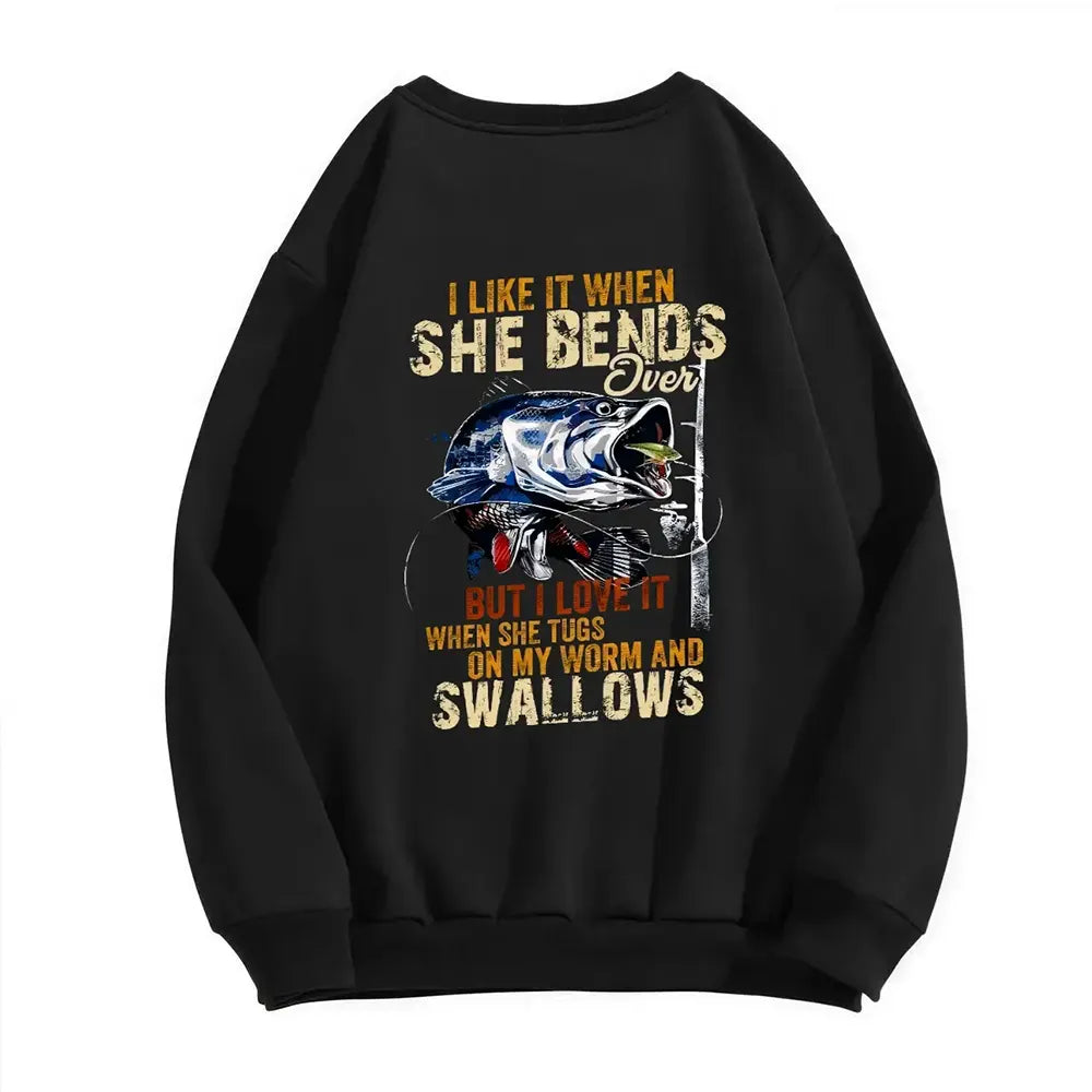 Tugs My Worm Largemouth Bass Humor T-Shirt/Sweatshirt/Hoodie