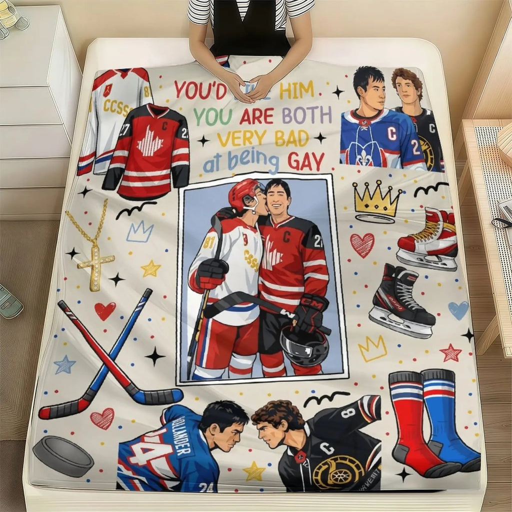 Hollanov Theme Heated Rivalry Characters Fleece Blanket