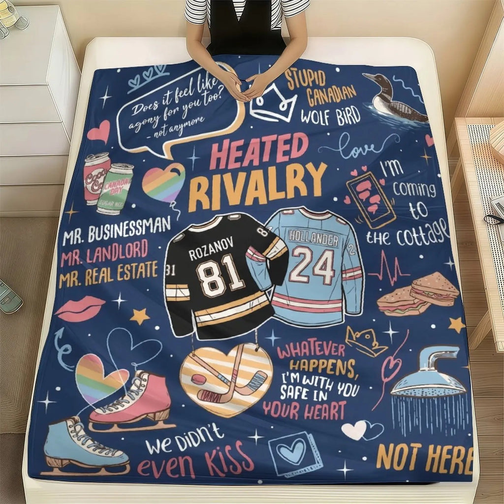 Hollanov Theme Heated Rivalry Characters Fleece Blanket