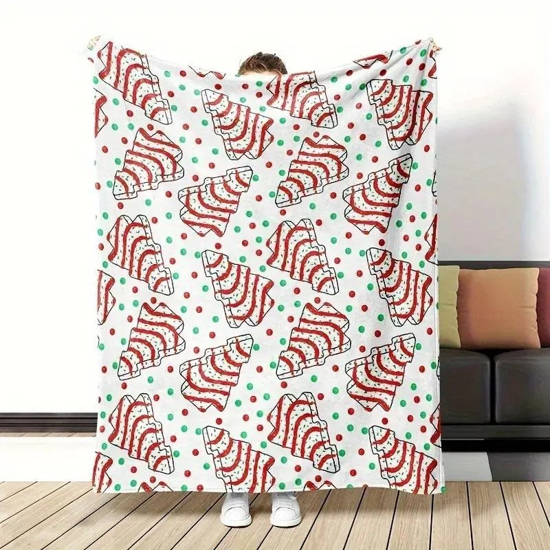 Christmas Tree Snack Cakes Throw Blanket