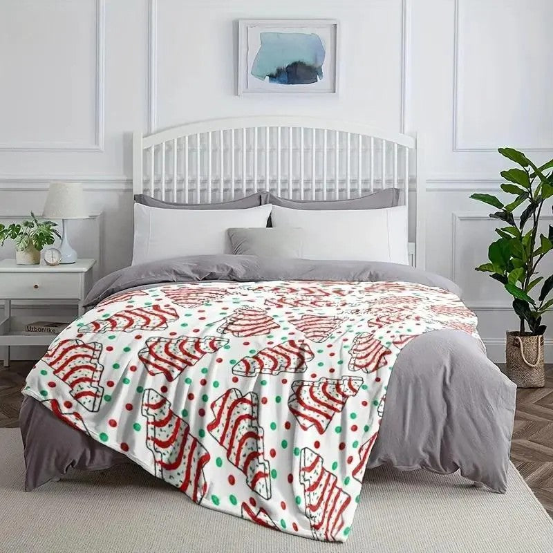 Christmas Tree Snack Cakes Throw Blanket