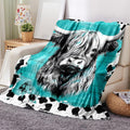 Cow Puzzle Pattern Flannel Blanket
