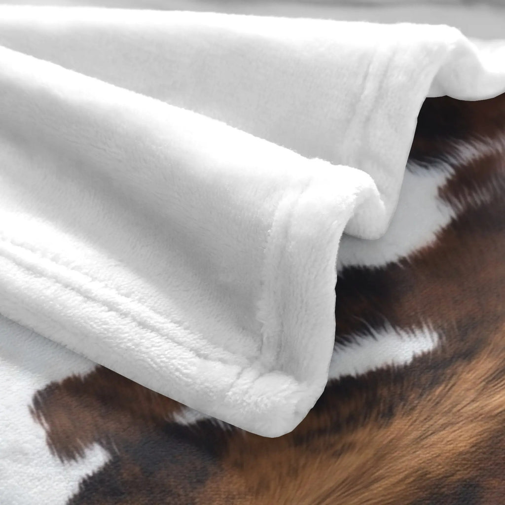 Cow Print Rustic Living Flannel Blanket