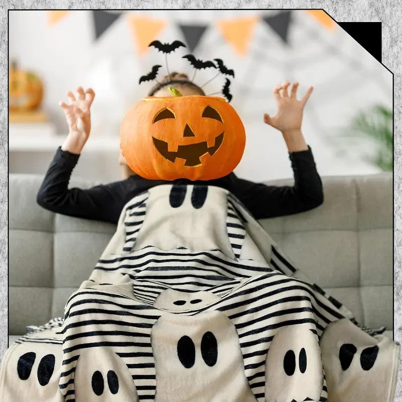 Cute Rustic Ghost Flannel Blanket