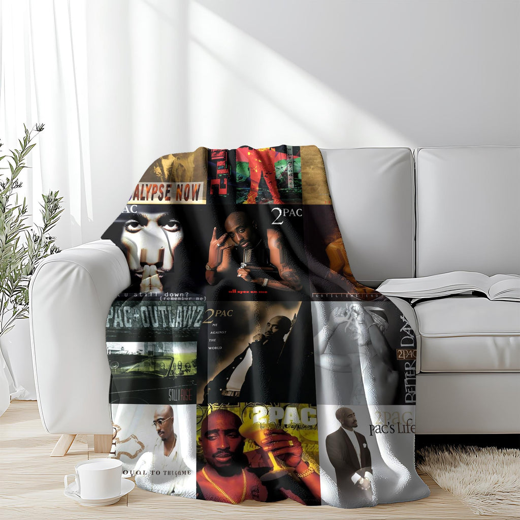 Hip Hop Collage Rap Music Aesthetic Flannel Blanket