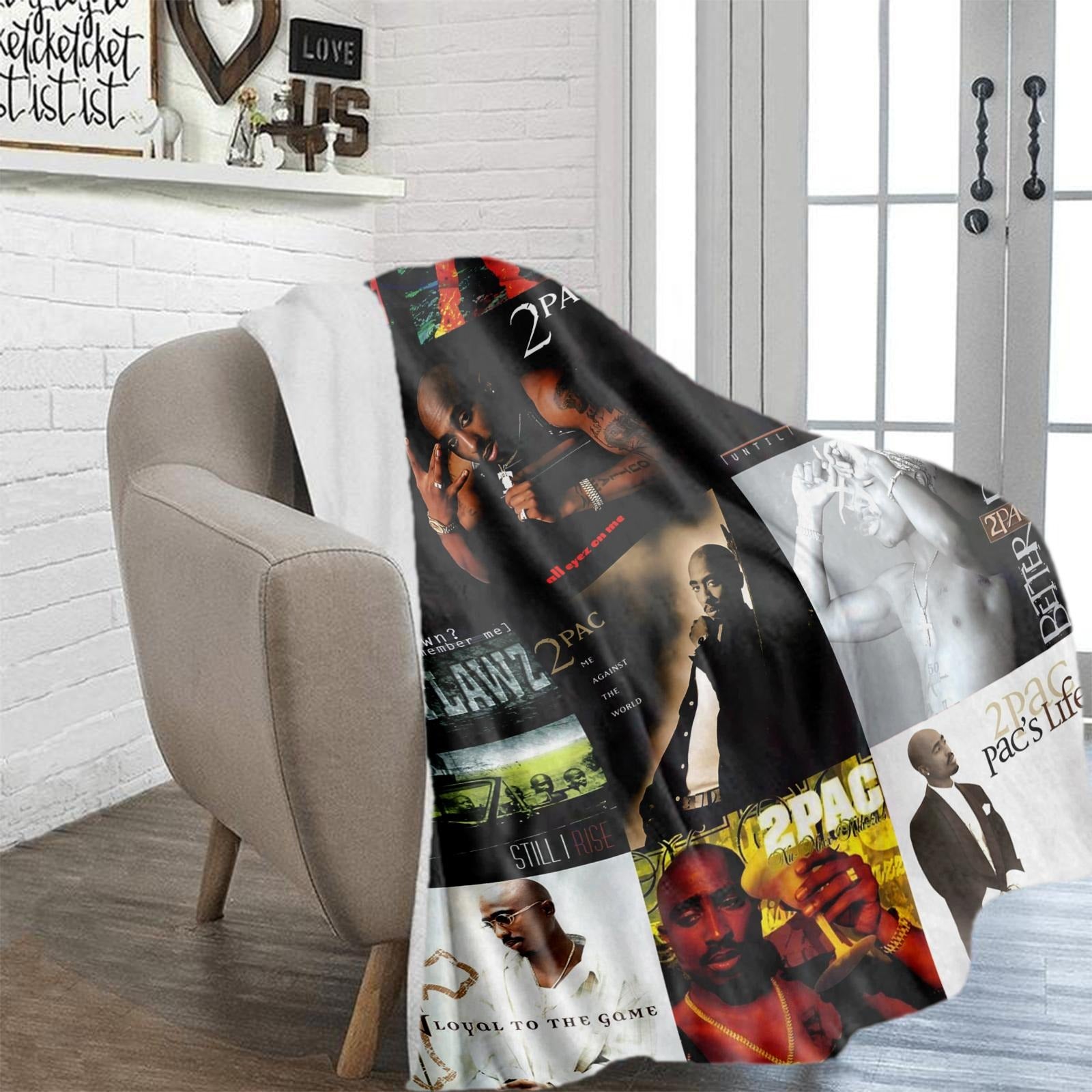 Hip Hop Collage Rap Music Aesthetic Flannel Blanket
