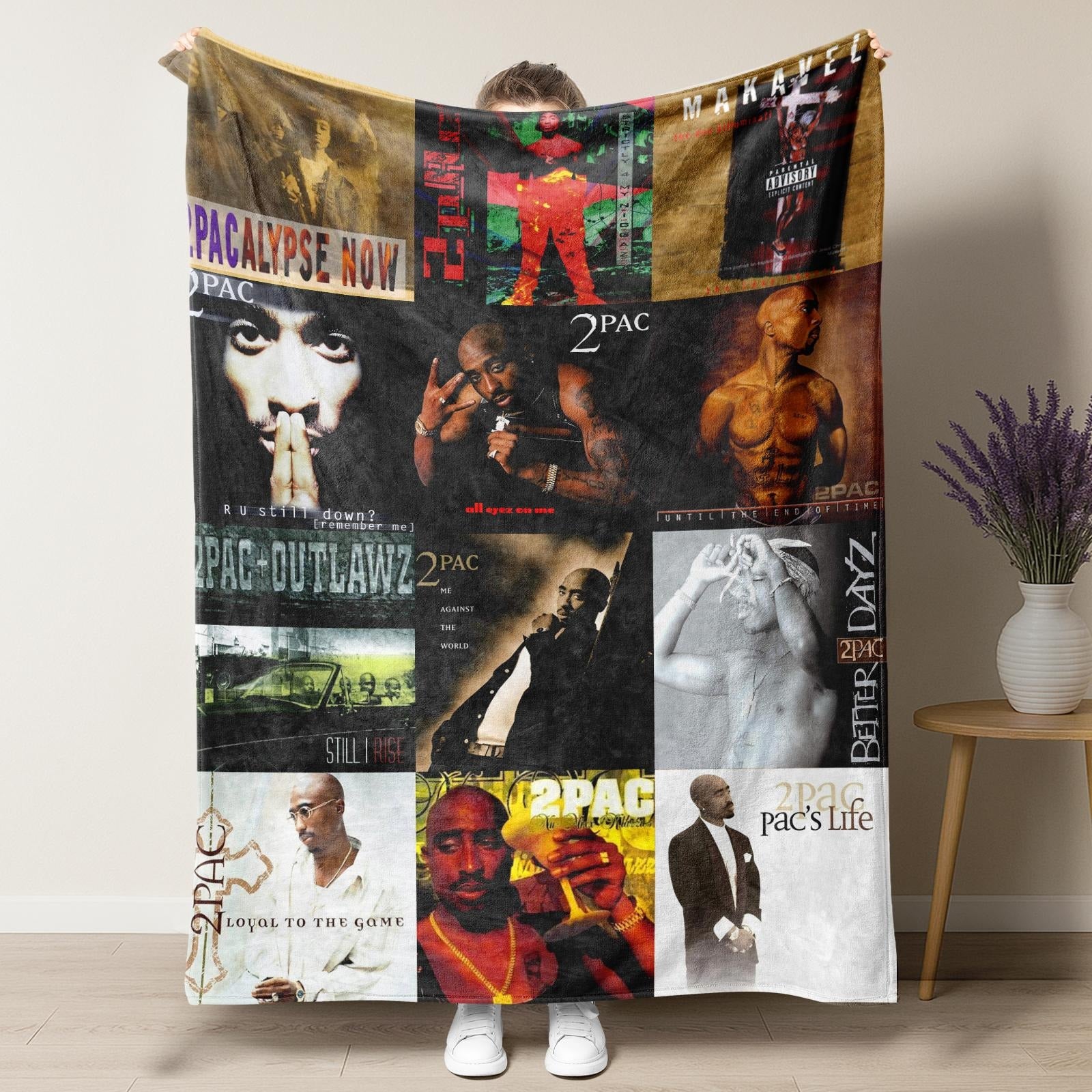 Hip Hop Collage Rap Music Aesthetic Flannel Blanket