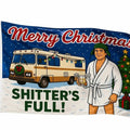 Funny Christmas RV Flag Vintage Holiday Camper Graphic Outdoor Garden Flag