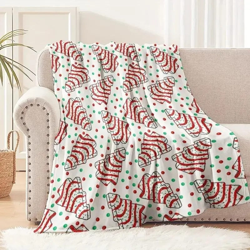 Christmas Tree Snack Cakes Throw Blanket