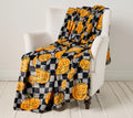 Halloween Jack-O'-Lantern Pumpkin Pattern Buffalo Plaid Flannel Fleece Throw Blanket