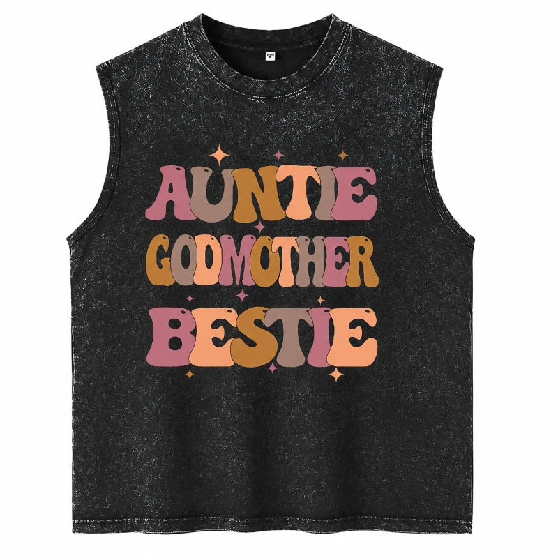 Vintage Acid Auntie Godmother Bestie Top - Heavy Cotton DTG Printed T-Shirt & Tank Top