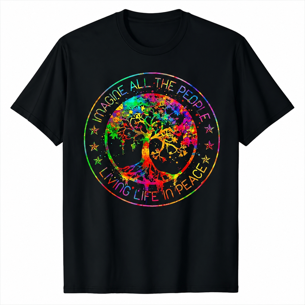 All The People Imagine Living Life in Peace Hippie Tie Dye T-Shirt/Sweatshirt/Hoodie
