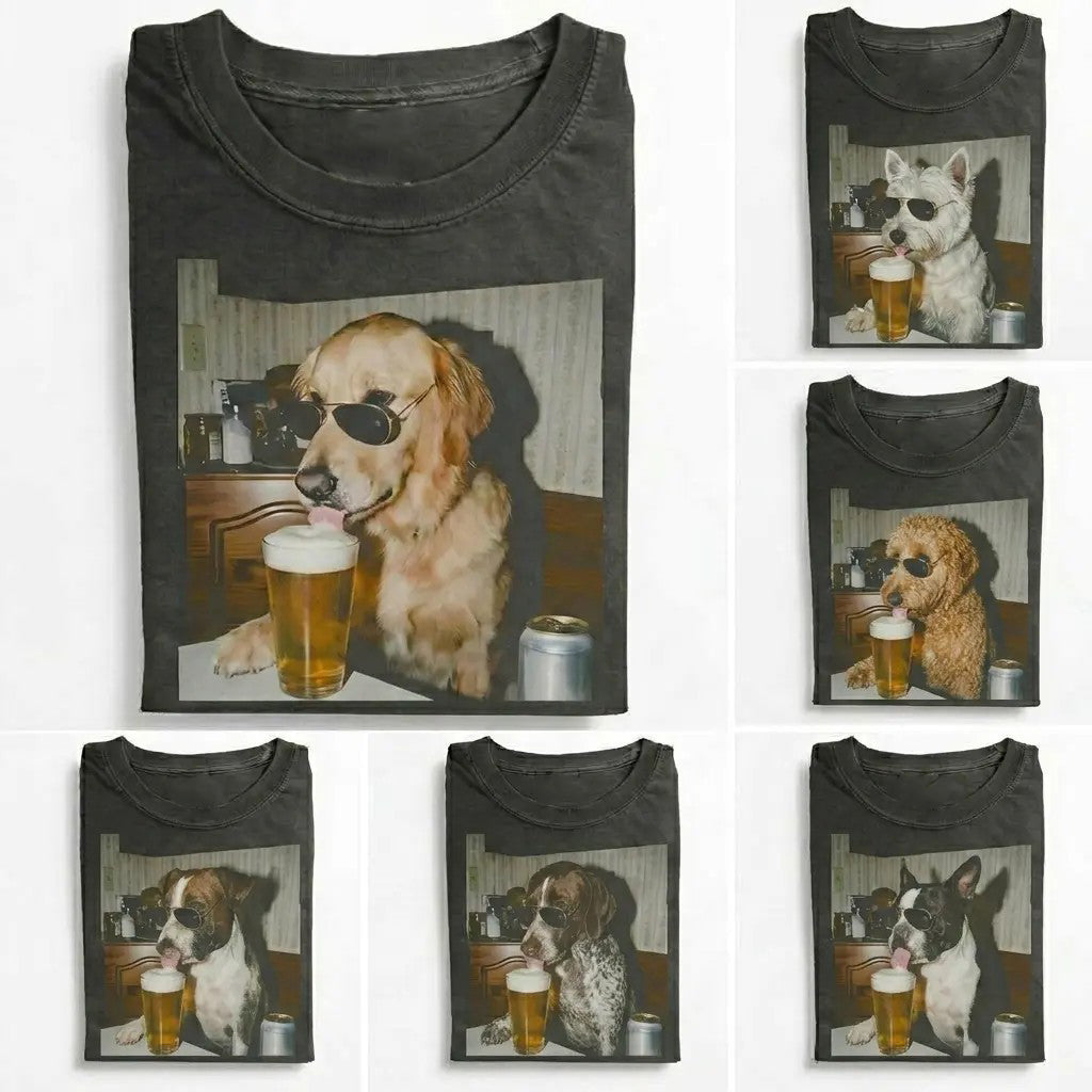 50+ Dog Breeds Available Drinking Beer T-Shirt/Sweatshirt/Hoodie