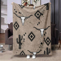 Western Desert Cactus Bull Head Pattern Blanket