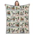 Vintage Mallard Duck Patchwork Flannel Blanket