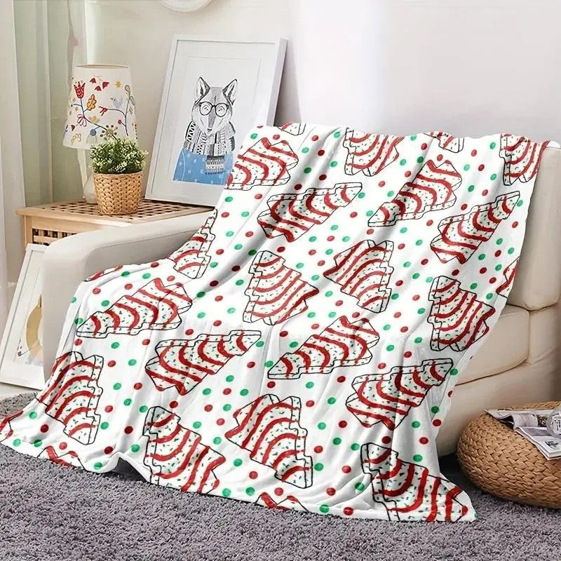 Christmas Tree Snack Cakes Throw Blanket