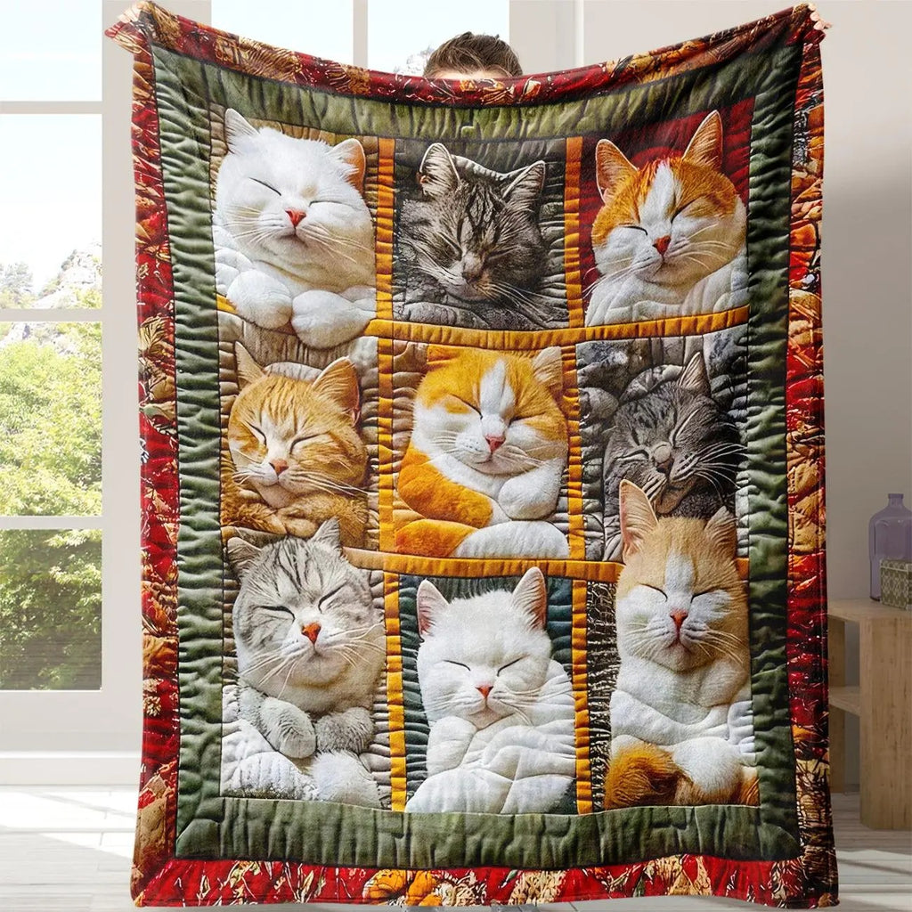 Cat Pattern Flannel Blanket