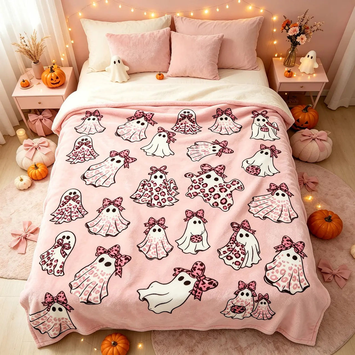 Halloween Cheetah Ghost Blanket