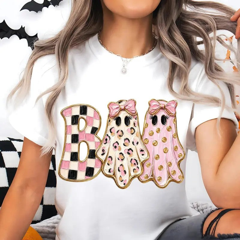 Girly Ghost Boo Glam Ghosts Preppy Halloween T-Shirt / Sweatshirt / Hoodie