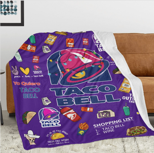 Vibrant Fast-Food Inspired Quirky Food Art Cozy for Friends & Foodies Blanket