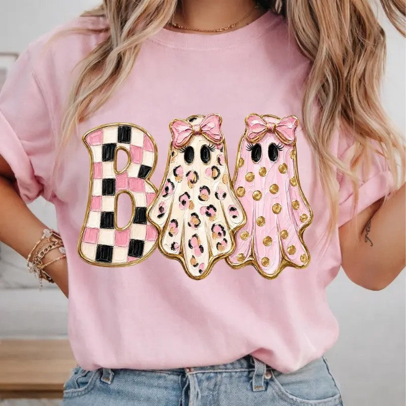 Girly Ghost Boo Glam Ghosts Preppy Halloween T-Shirt / Sweatshirt / Hoodie