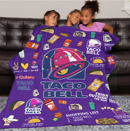 Vibrant Fast-Food Inspired Quirky Food Art Cozy for Friends & Foodies Blanket
