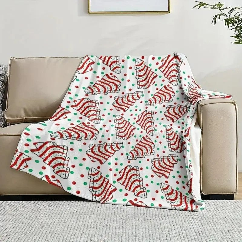 Christmas Tree Snack Cakes Throw Blanket