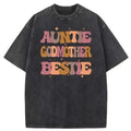 Vintage Acid Auntie Godmother Bestie Top - Heavyweight Cotton DTG Printed Oversized T-Shirt & Tank Top