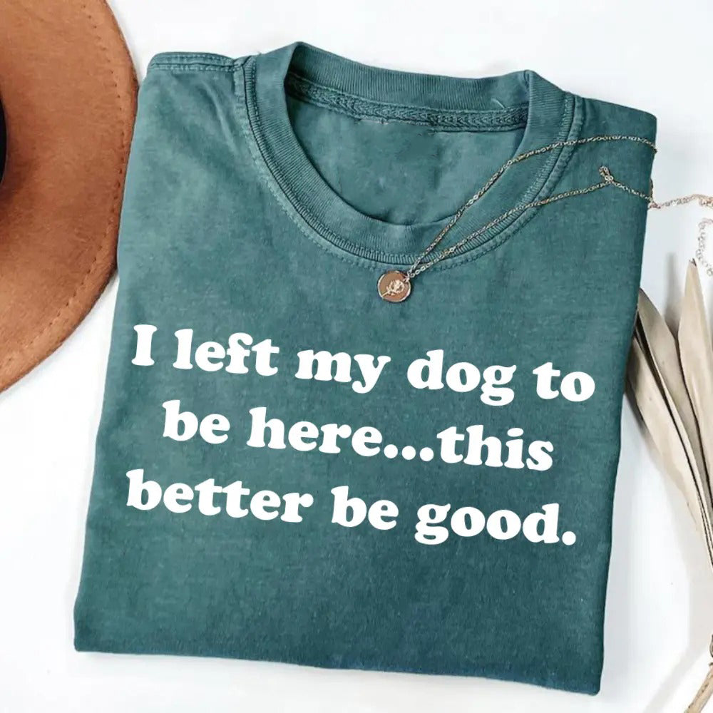 I Left My Dog To Be Here This Better Be Good Funny T-Shirt/Sweatshirt/Hoodie