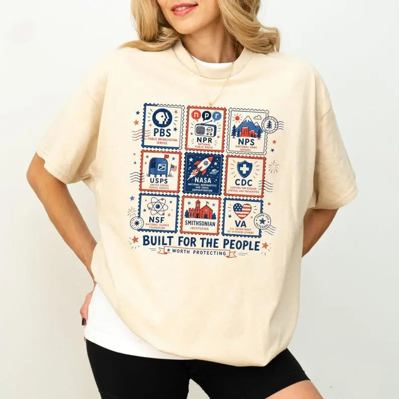 Vintage Stamps Protect Democratic Institutions  Fourth of July T-Shirt/Sweatshirt/Hoodie