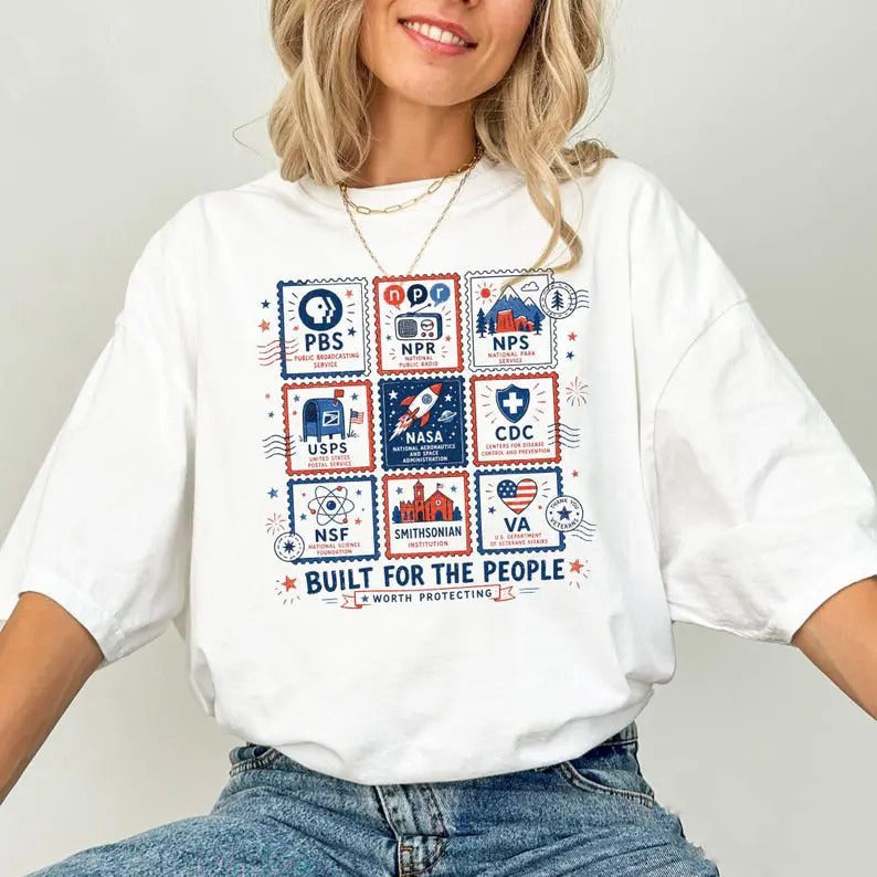 Vintage Stamps Protect Democratic Institutions  Fourth of July T-Shirt/Sweatshirt/Hoodie