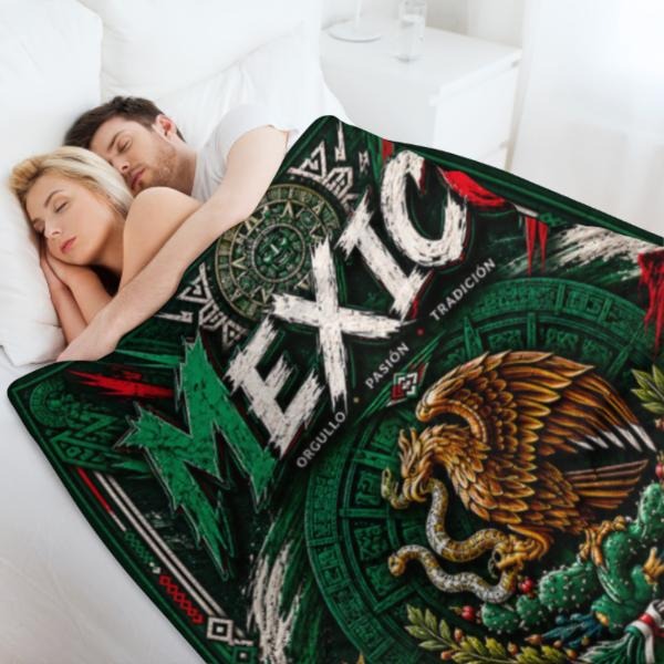 Mexico Aztec Heritage Eagle Fleece Blanket