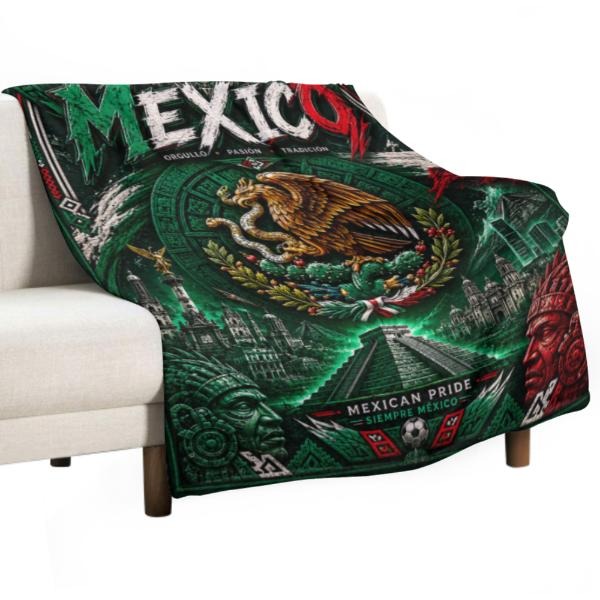 Mexico Aztec Heritage Eagle Fleece Blanket