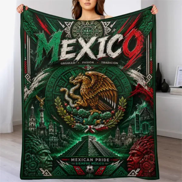 Mexico Aztec Heritage Eagle Fleece Blanket