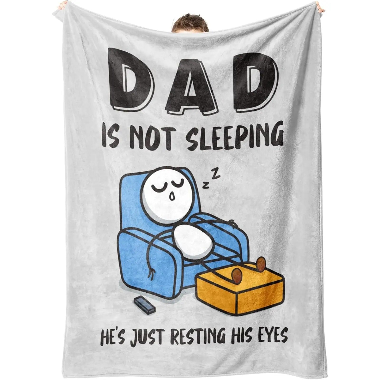 Dad Is Not Sleeping Fathers Day Dads Gifts From Daughter Son Blanket