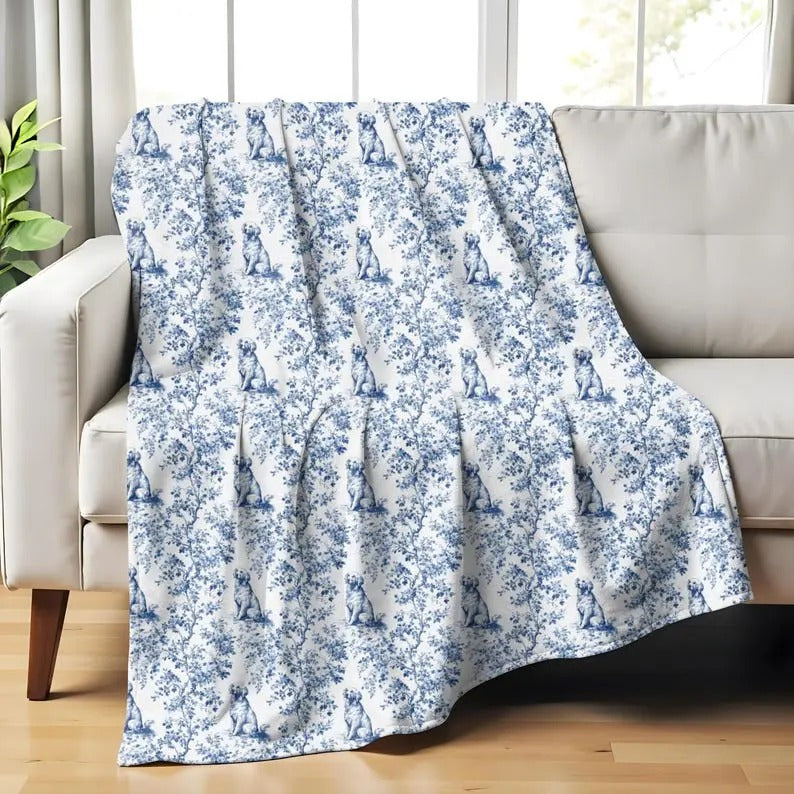 Golden Retriever French Toile Blanket