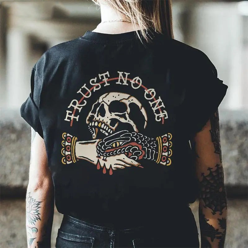 TRUST NO ONE PRINTED SKULL T-Shirt/Sweatshirt/Hoodie