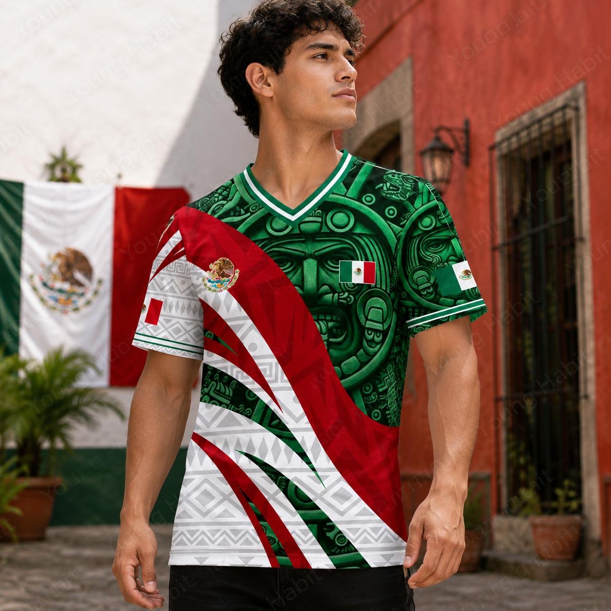 Mexico Inspired Cultural Graphic - Soccer Jersey