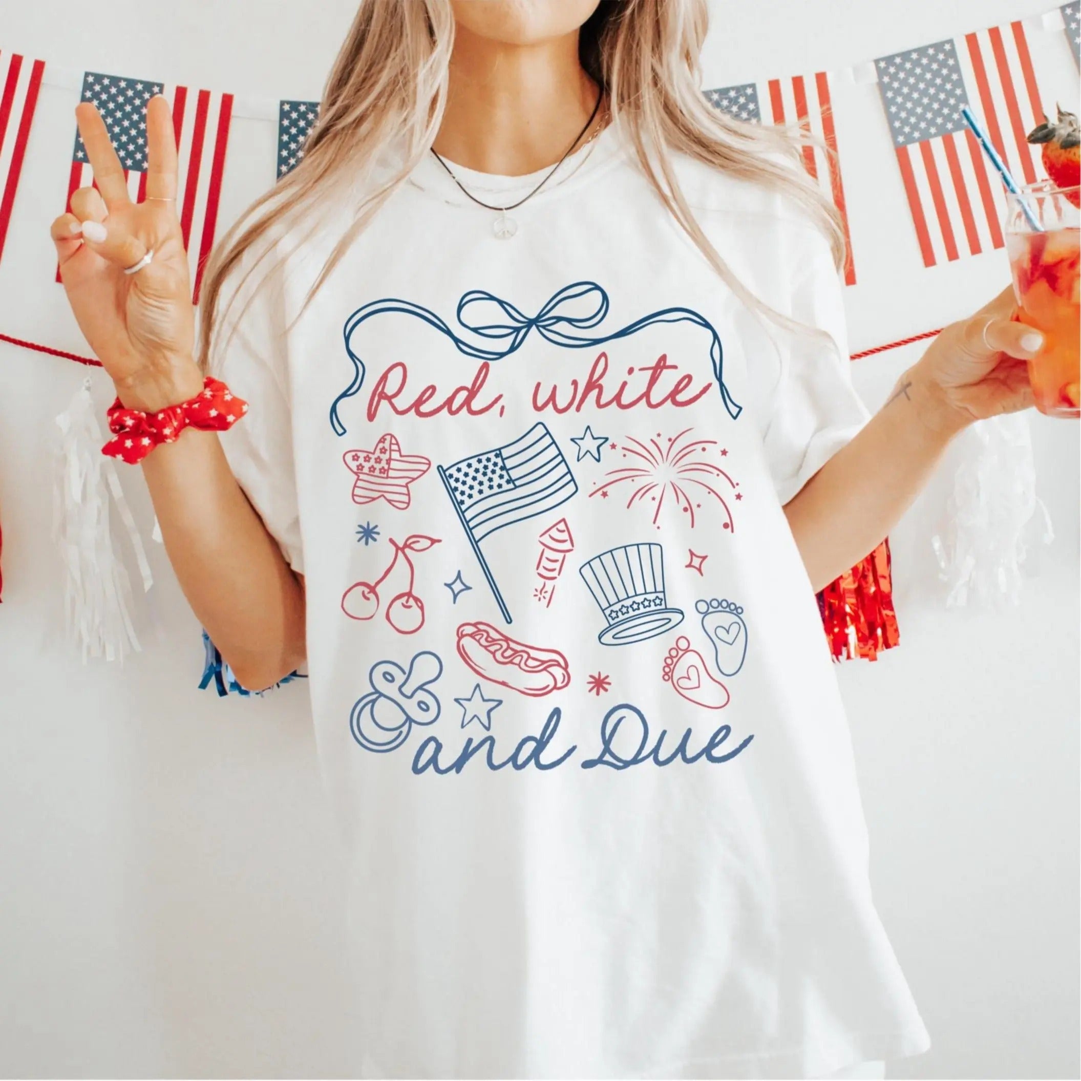 Red White And Blue 4th of July Pregnancy Reveal T-Shirt/Sweatshirt/Hoodie