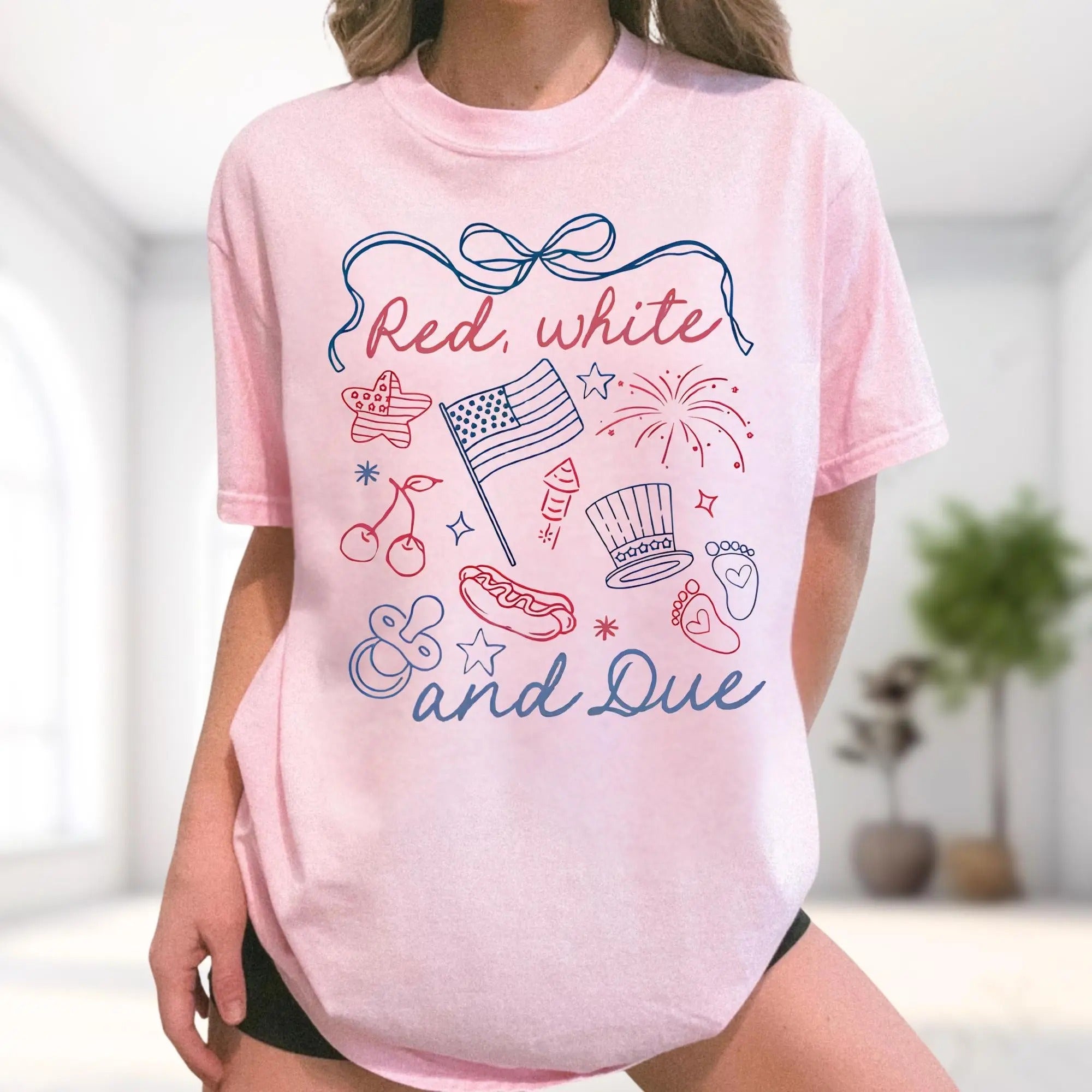 Red White And Blue 4th of July Pregnancy Reveal T-Shirt/Sweatshirt/Hoodie