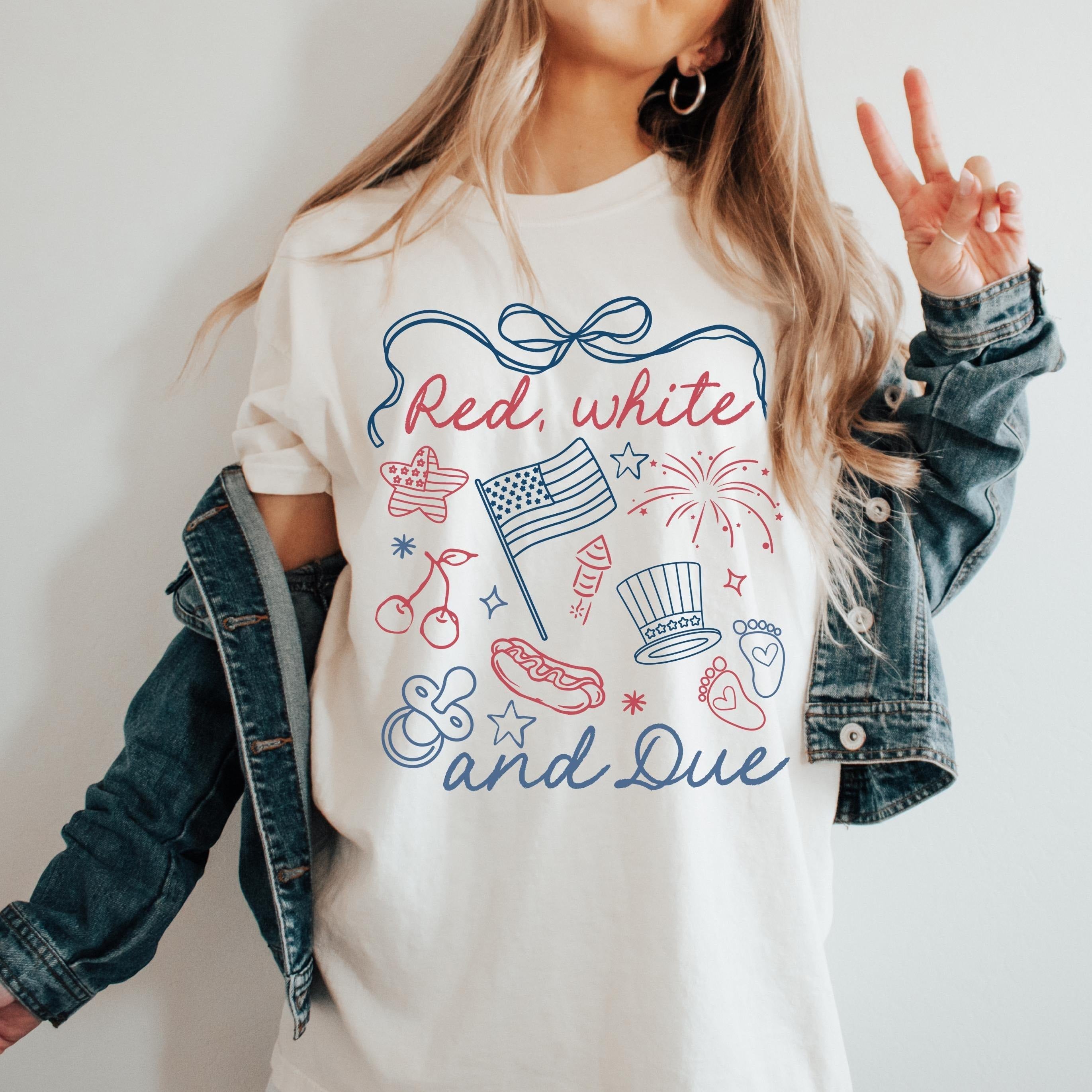 Red White And Blue 4th of July Pregnancy Reveal T-Shirt/Sweatshirt/Hoodie