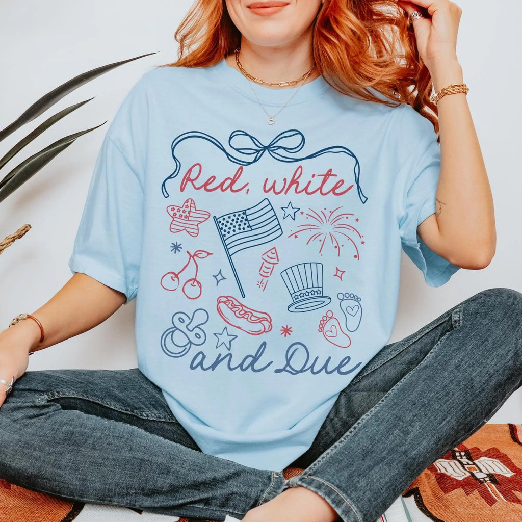 Red White And Blue 4th of July Pregnancy Reveal T-Shirt/Sweatshirt/Hoodie
