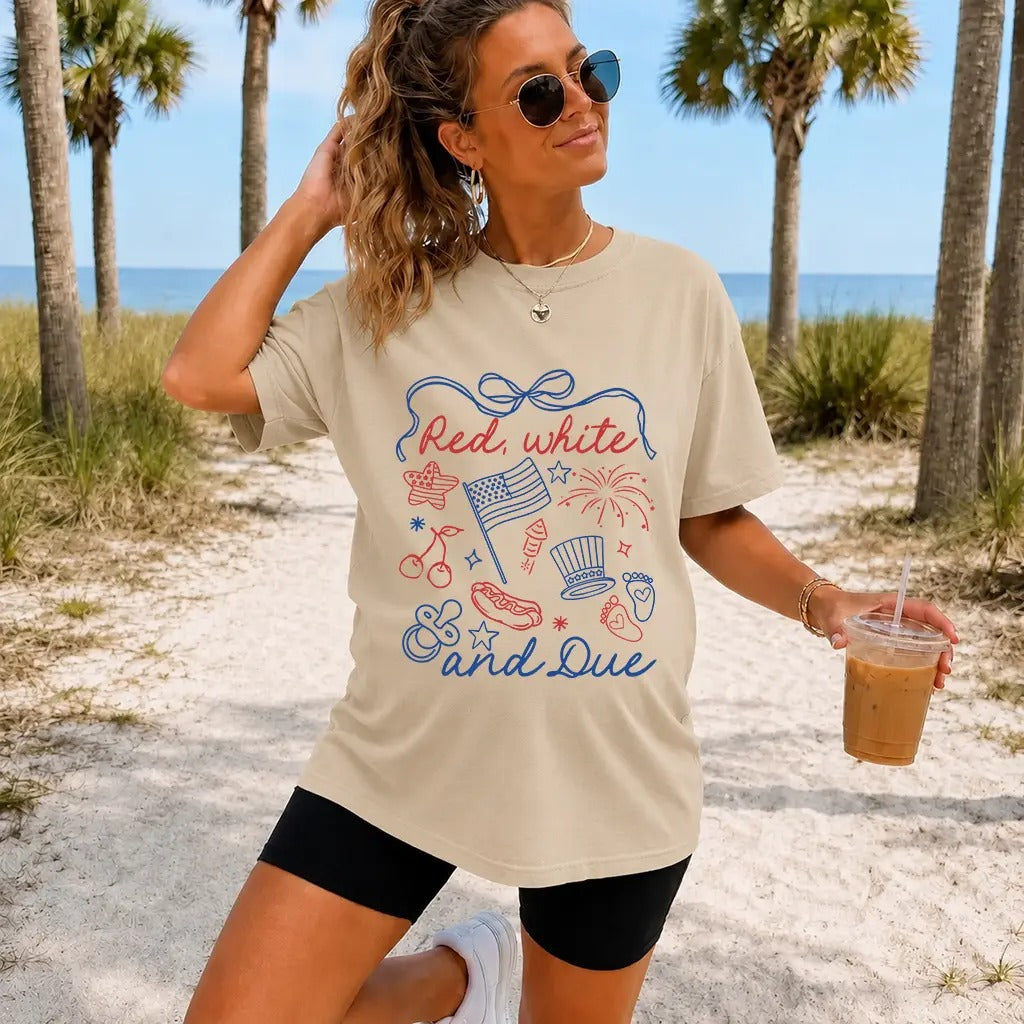 Red White And Blue 4th of July Pregnancy Reveal T-Shirt/Sweatshirt/Hoodie
