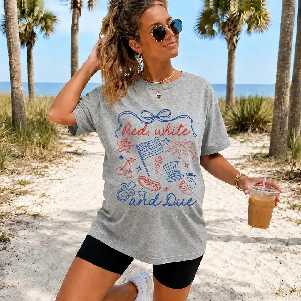 Red White And Blue 4th of July Pregnancy Reveal T-Shirt/Sweatshirt/Hoodie